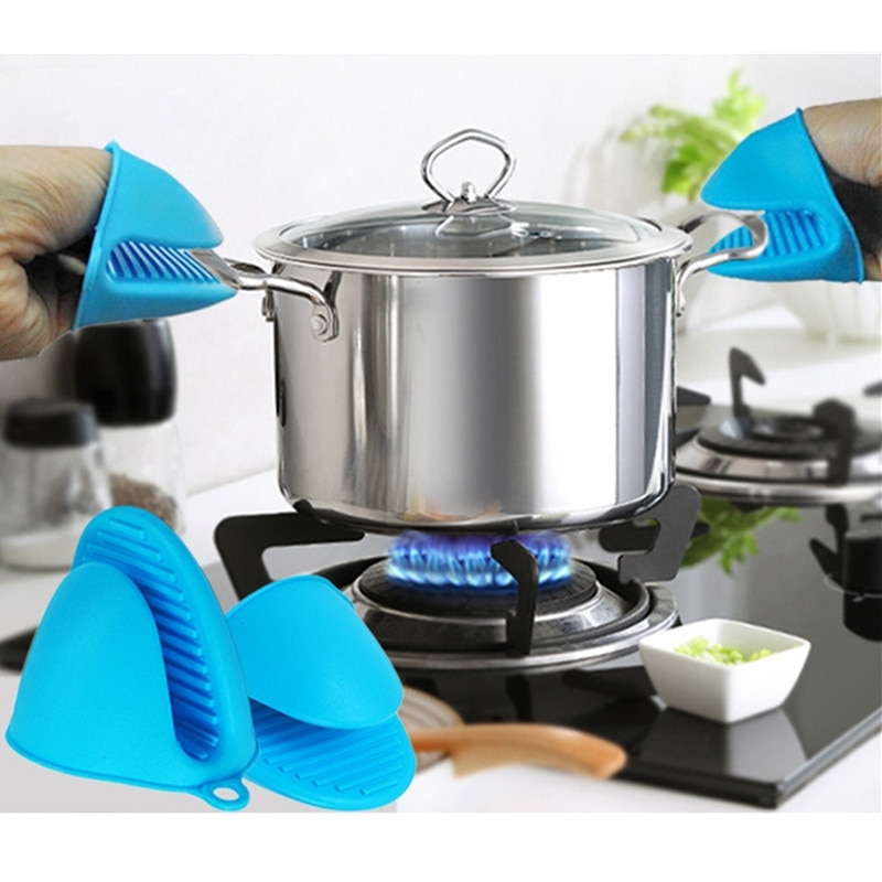 Verbrandingsbeveiliging Silicone Keuken Ovenwanten Pannenlap Potholder Hittebestendige Magnetron Mitts Plaat Clip Keuken Koken