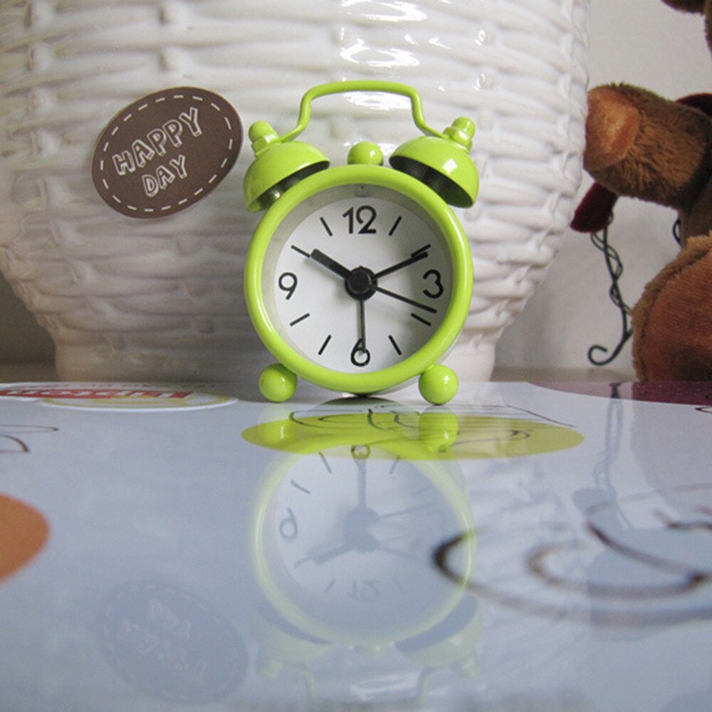 alarm clock Cute Mini Metal Small Alarm Clock Electronic loud alarm clock despertador reloj despertador wekker hout: C
