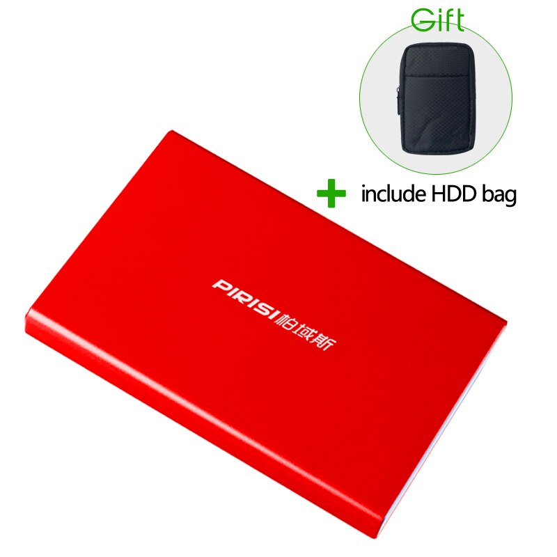 Pirisi p616i 2.5 "hdd disco rígido externo 500gb de armazenamento à prova de choque portátil disco rígido metal silm 5 cor: Vermelho