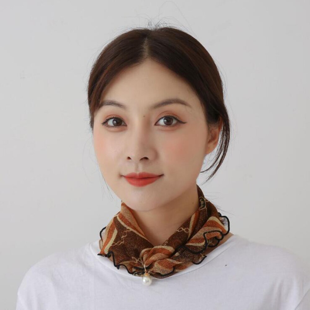 Lace Pearls Scarf Wood Ears Gold Thread Lace Variety Lady Neck Hair Chiffon Scarves Soft Spring Summer Scarf Mother's Day: 13