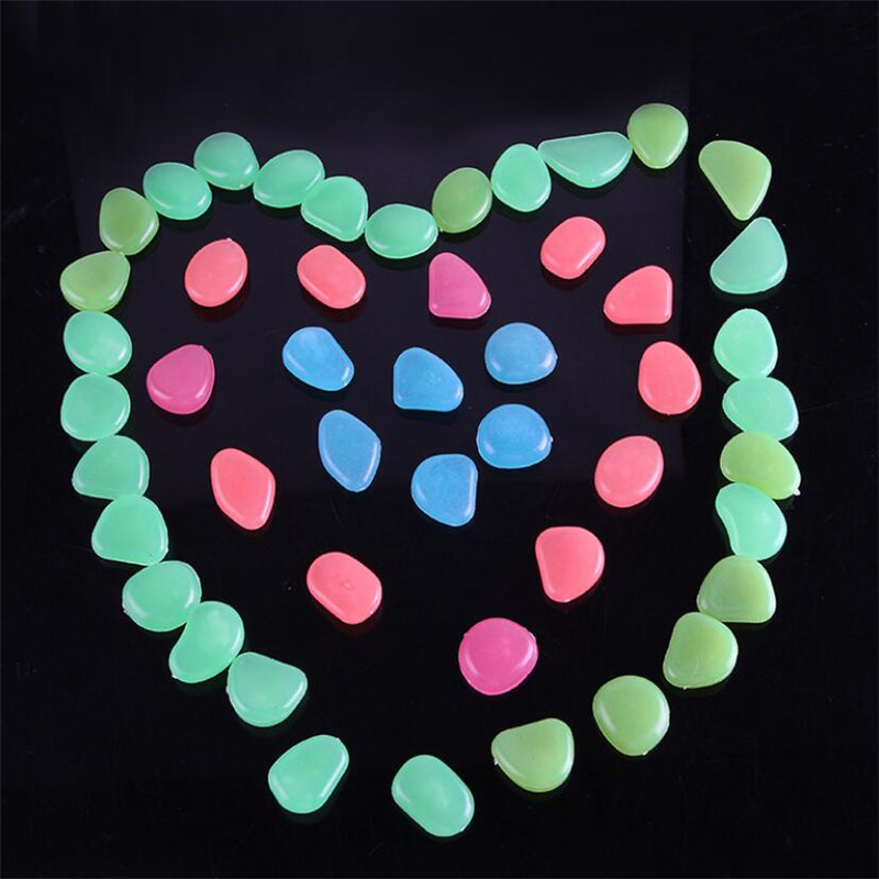 10Pcs/Packnew Lichtgevende Stenen Diy Tuin Park Road Aquarium Vaas Decaration Kids Glow In Dark Speelgoed Voor party Decoraties Steen
