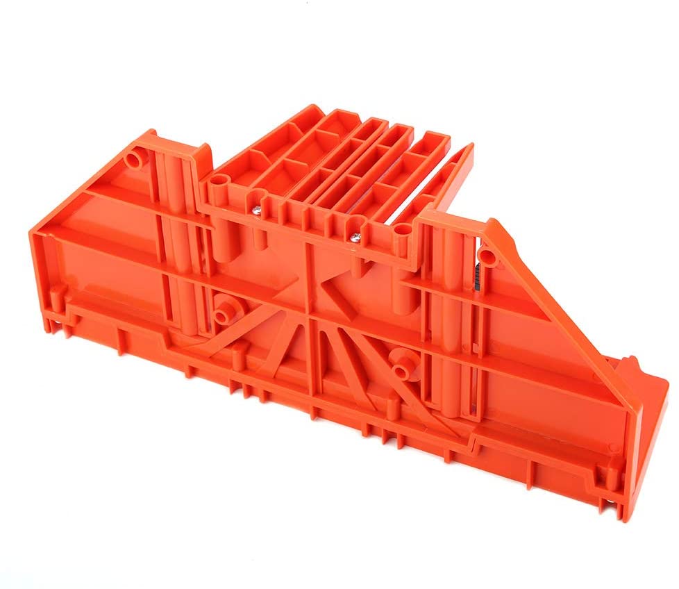 14-inch Mitre Box with Movable and Non-Slip Jaw for Back Saw Slot Angles 45/22.5/90 Degree Cuts Sawing and Clamping Box for Wood