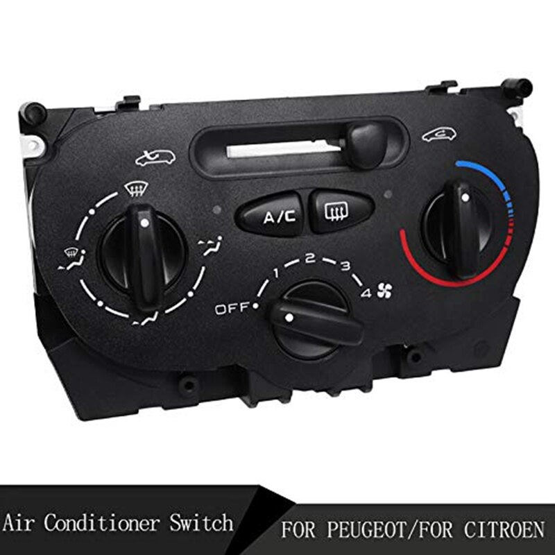 Air AC Heater Panel Climate Control Switch for Peugeot 206 207 307 C2 Citroen Picasso 9624675377 X666633H: Default Title