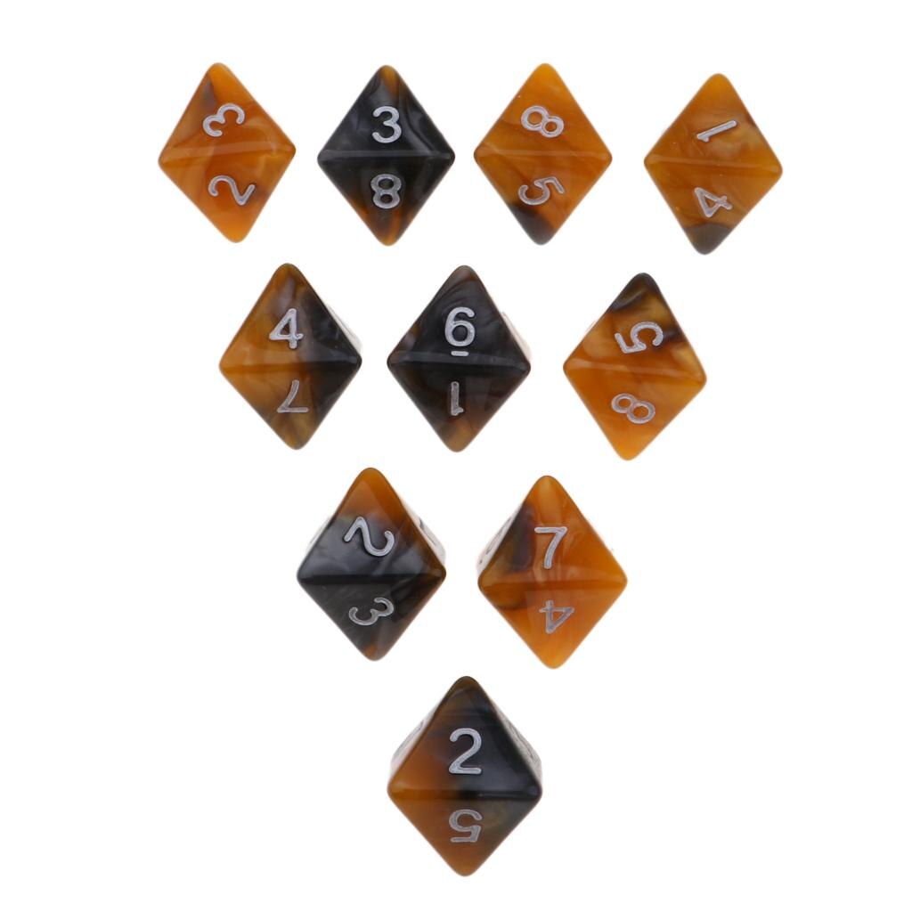 Set di dadi poliedrici da 10 pezzi Fantasy Dream Pearl Swirl dadi multi-faccia D8 per appassionati di DND RPG avventuriero