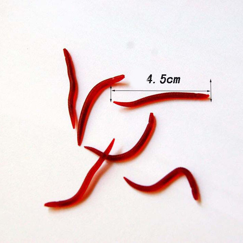 50/100pcs 4.5cm Bloodworm Soft Lure Fish Bionic Baits PVC Earthworm red Worms Fish Baits Lures Fishy Smell silicone bait