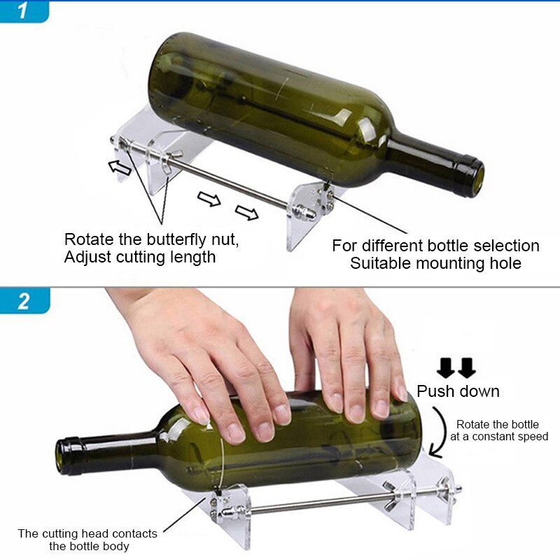Glazen Fles Cutter Gereedschap Diy Handleiding Tool Voor Snijden Ronde Flessen Glas Cutter Tool Kit Snijden Diameter 20-230Mm