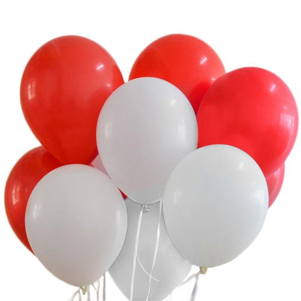 12 stk 10 tommer fortykkelse latex ballon mat ballon rød sort hvid flerfarvet ballon fødselsdagsfest bryllup forsyninger: Rød hvid