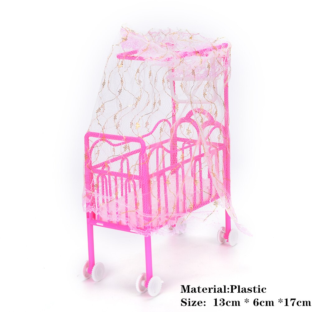 14 Styles Miniature Floral Bed Pastoral Style Classic Wood/Plastic Pretend Furniture Kid Toy 1/12 Scale Dollhouse Furniture: F