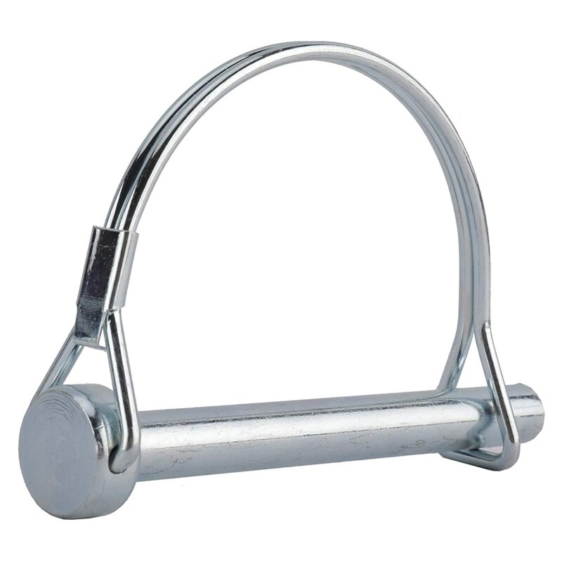 10Pcs Wire Lock Pin, 5/16 Inch Shaft Locking Pin Hitch Pin with Round Arch Wire Retainer for Farm Trailers Lawn Garden