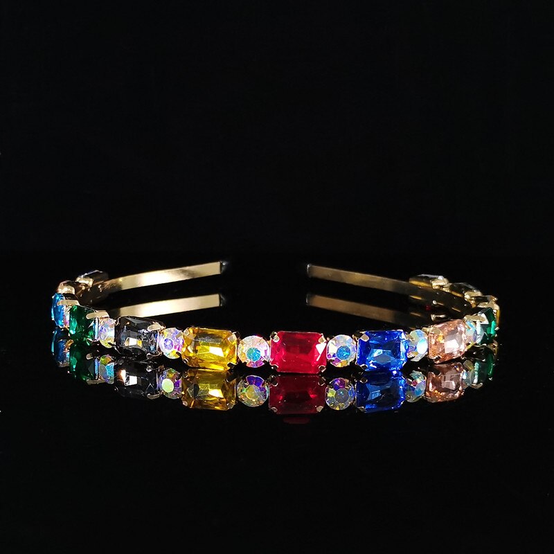 Ladies Tiaras Full Crystal Simple Hair Bands Hair Hoops Lady super flash Wedding Hair Accessories: XZ404color