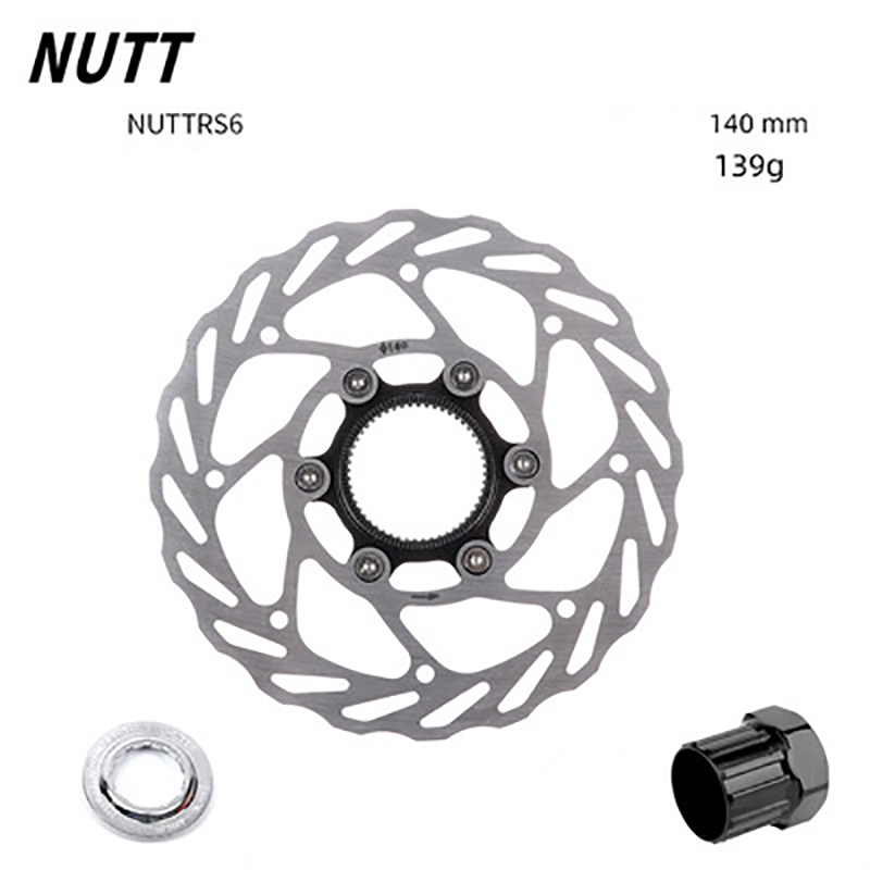 Nutt  rs6 terrengsykkel bremseskive 140mm 160mm senterlås bremsekloss hul varmeavledning skive bremseklosser sykkel deler: 140mm verktøy