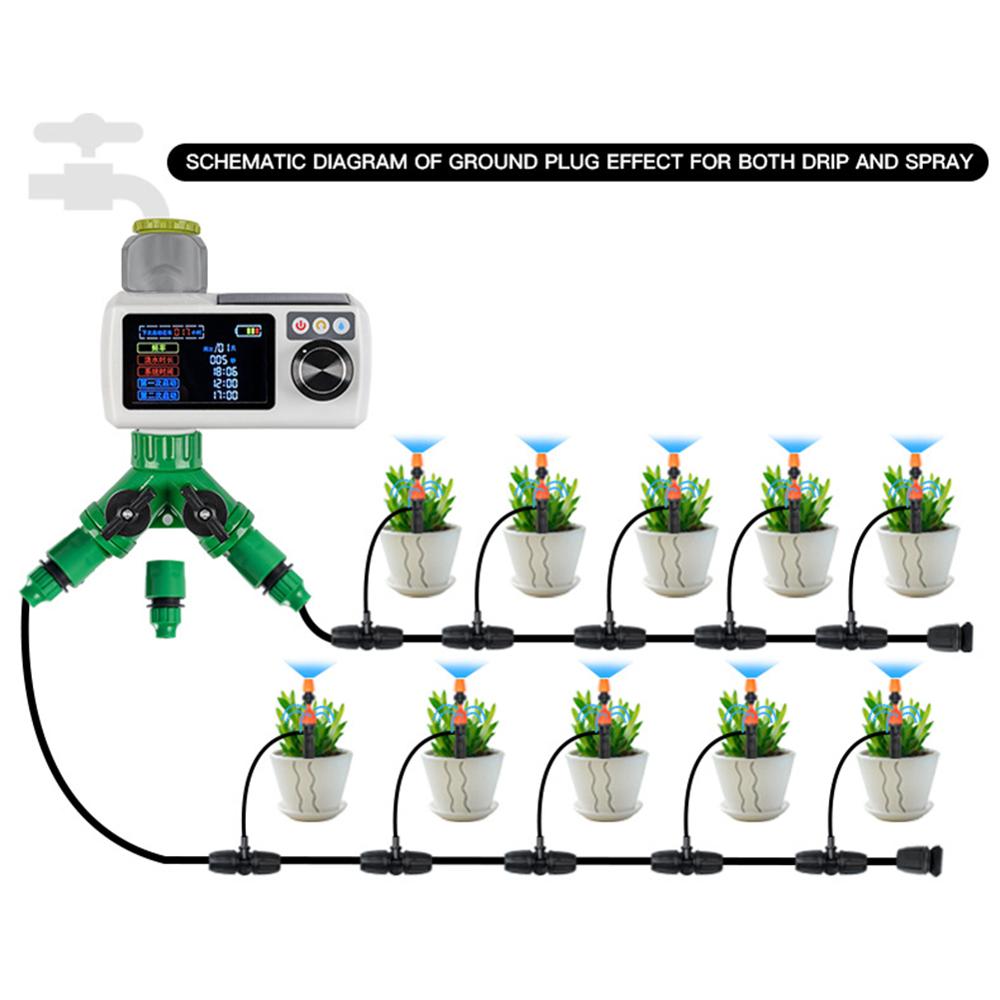 Automatic Electronic Irrigation Controllers Solar Power Water Timer LCD Garden Watering Home Digital Intelligence Watering Syste