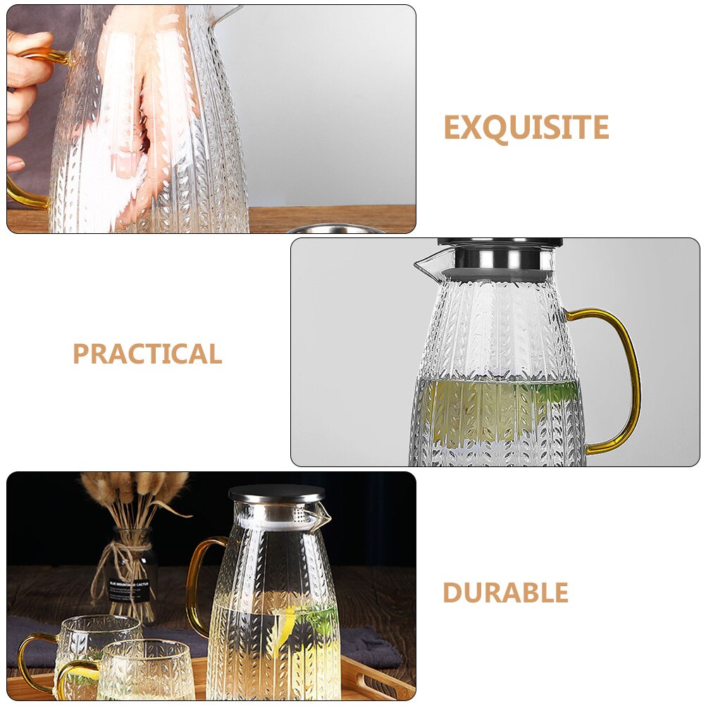 Large Capacity Clod Water Pot Glass Cold Water Bottle Cold Drink Kettle Beverage Kettle