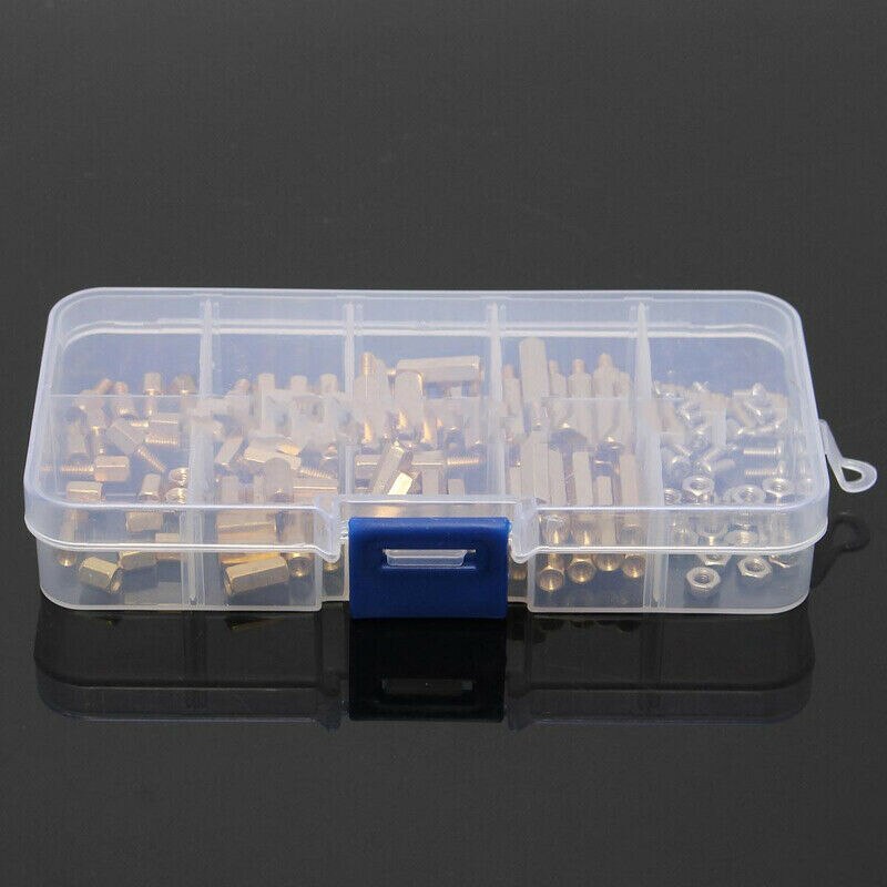 Utrustning mässingsmutter rostfri packning 120 st  m3 metriskt sortiment