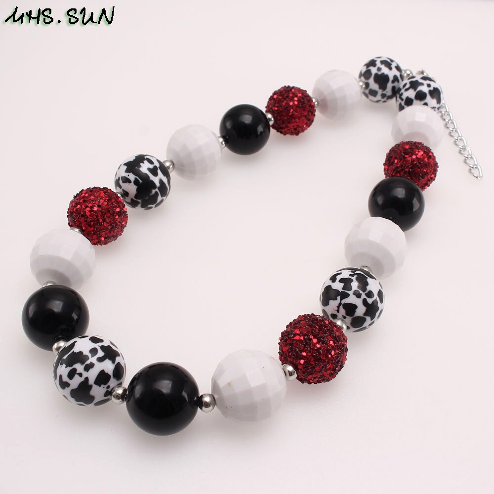 Mhs. Zon Kind Meisjes Chunky Kralen Ketting Handgemaakte Peuter Kralen Ketting Kids Chunky Partij Sieraden 1Pc