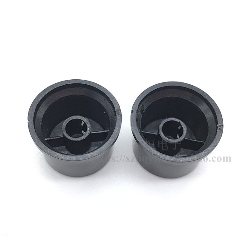 2 Stuks Zwart Plastic Knop Diameter 25Mm Hoogte 17Mm Half As Gat Potentiometer Encoder Knop Cap