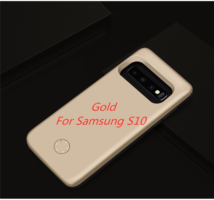 Portable Phone Battery Power Case For Samsung S10 Plus Backup Battery Charger Cover For Samsung S10/Samsung S10e Power Bank Case: Gold For S10