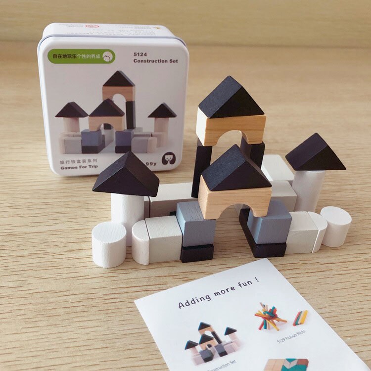 Børn træpuslespil domino tangram legetøj tidlig læring uddannelse intelligens børn interaktivt spillegetøj med detailboks: 3