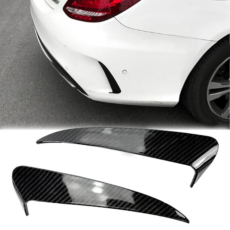 C Klasse W205, Heckstoßstangen-Splitter-Spoiler, Paar Heckstoßstangen-Seitenschlitz Canard Insert Cover Trim Ersatz für C-Klasse W205 Limousine