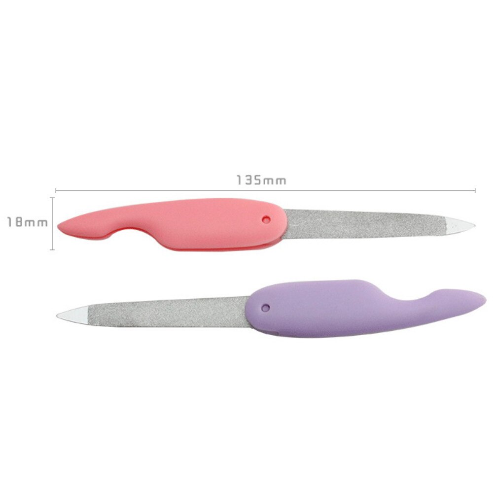 1 Pcs Foldable Cartoon Nail File Stainless Steel Fold Cuticle Care Pedicure Grinding Tool Nail Files Random Color