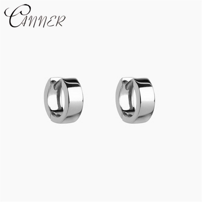 CANNER Wide Tube Small Hoop Earrings Women High Polish 925 Sterling Silver Round Circle Earrings Minimalist Ear Piercing Jewelry: S