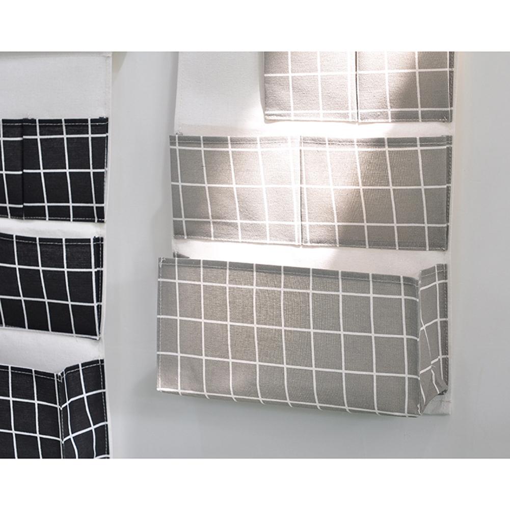 5 Pockets Cotton Linen Fabric Wall Door Hanging Bag Organizer Storage Pouches Wardrobe Closet Storage Bag Sundries Pouches