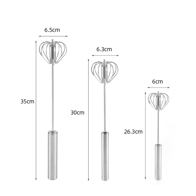 10 12 14 Inch Automatic Rotary Egg Beater Hand Pressure Rotary Stainless Steel Semi-automatic Mixer Baking Accessories