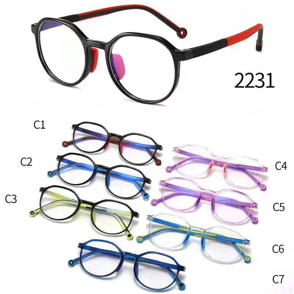 Montura de gafas ópticas para niños, lentes de ordenador con protección contra la radiación, con bloqueo de luz, gafas de lectura: 2231 (Note color)