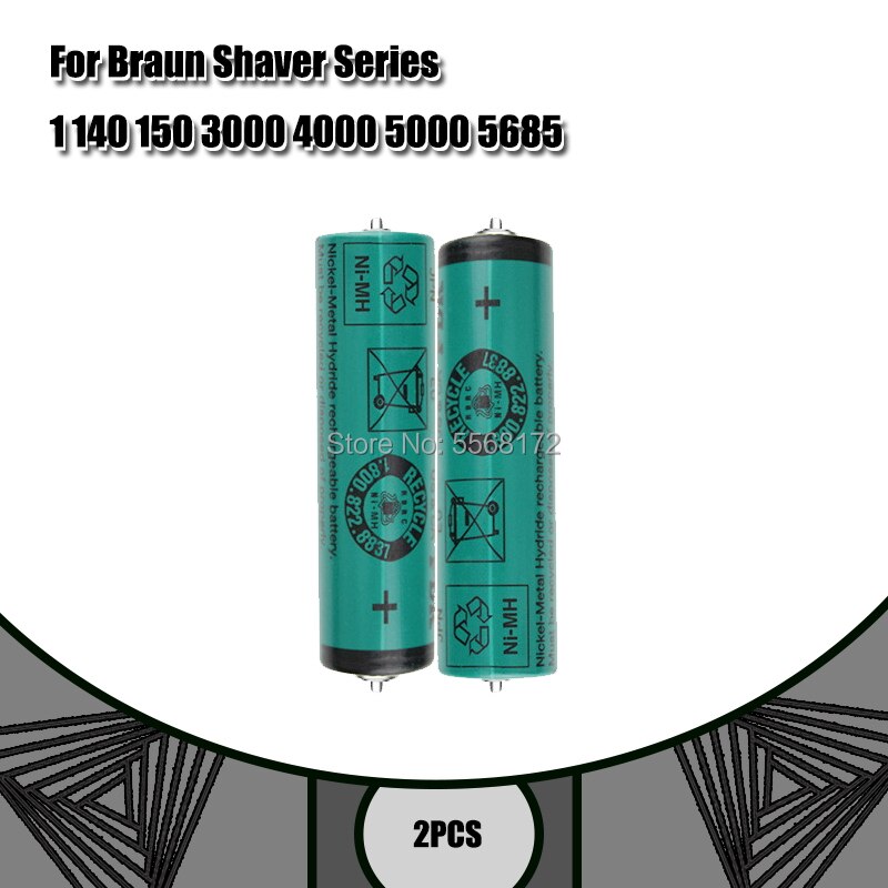 Braun rakapparat batteri 150s-1 320s-4 380s-4 390cc-4 350cc-4 330 1.2v ni-mh uppladdningsbart batteri för fdk: 2 st