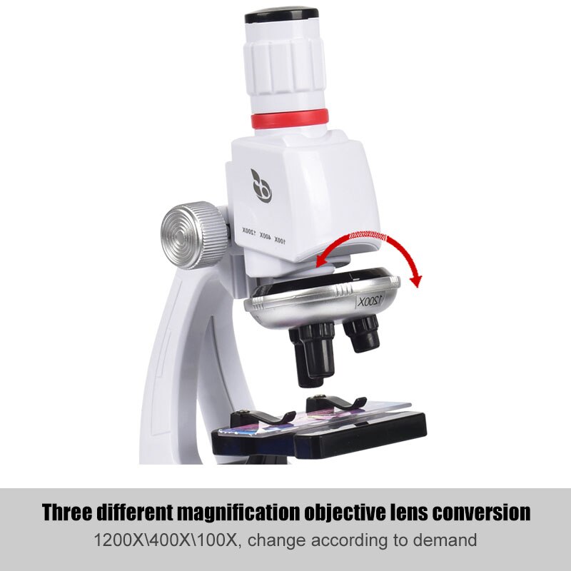 1200X Student Monocular Biological Microscope Set LED Home School Science Educational For Kids Child Lab Optical Instruments