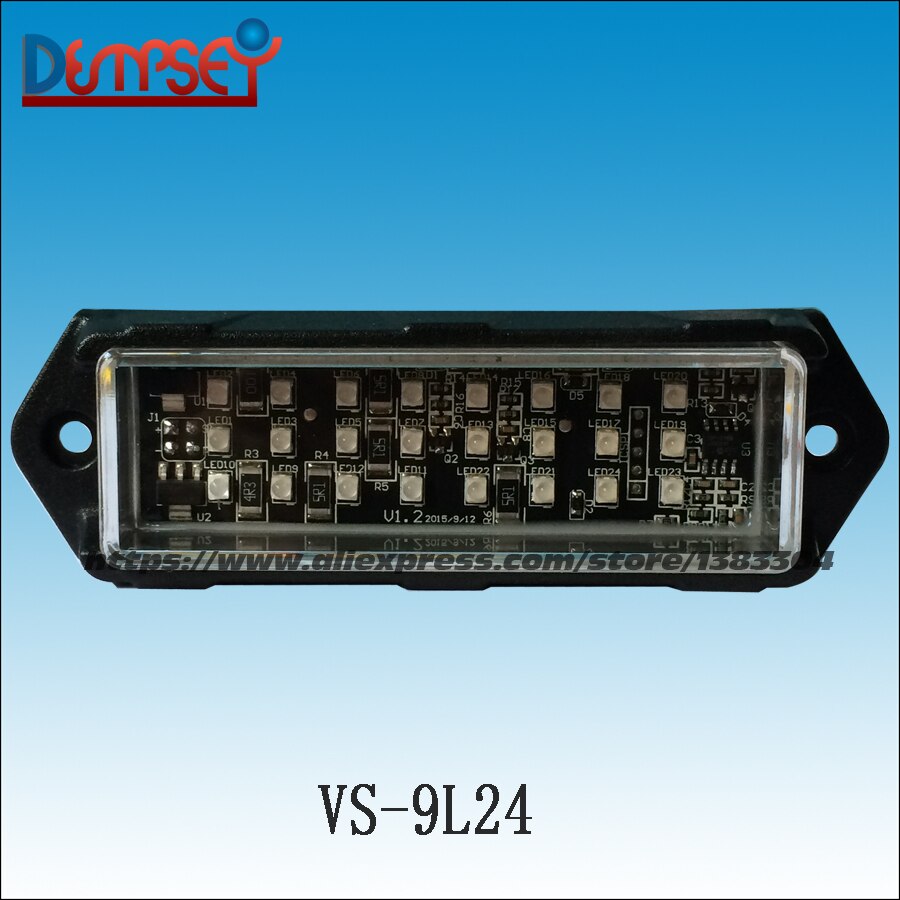 Dempsey 24 lysdioder superljus, externa varningslampor led grill ytmonterad ljushuvud, vattentät ,dc12v( vs -9 l 24)