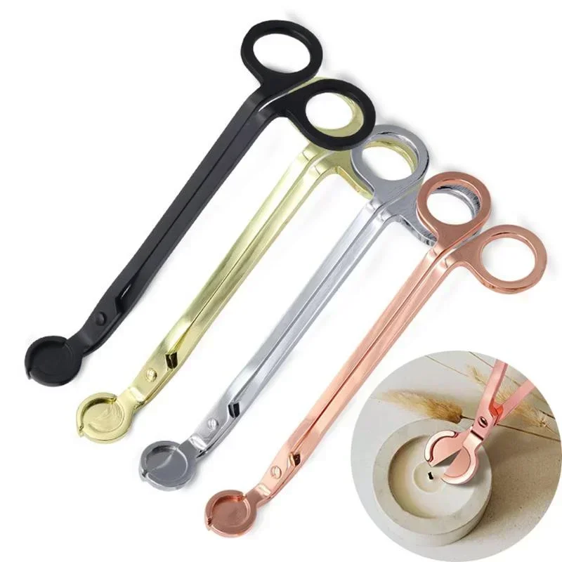Coupe-mèche de bougie de 18cm, ciseaux en acier inoxydable, coupe-mèche à tête ronde, ciseaux à noyau de bougies, outils faits à la main