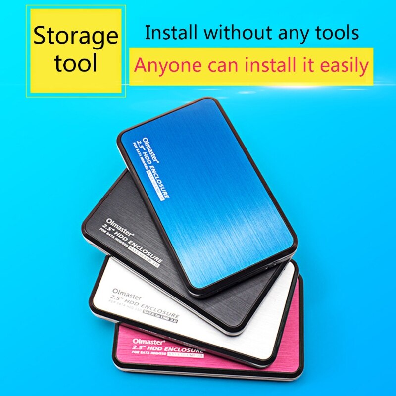 Olmaster 2.5 Inch SSD Notebook Hard Drive Box SATA External USB 3.0 8TB High-speed Transmission Hard-disk Enclosure