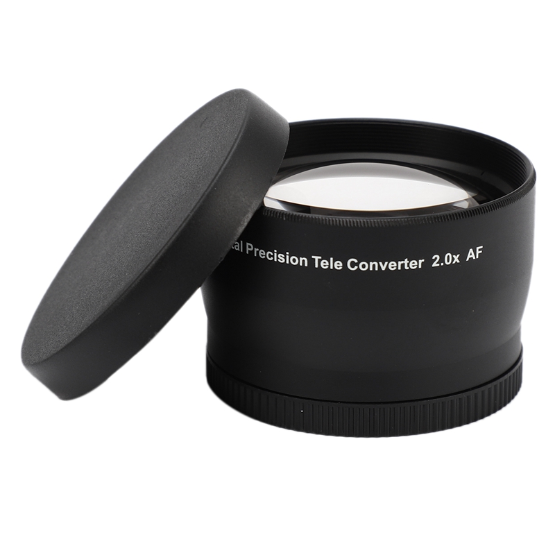 NEWYI 58mm 2.0X téléobjectif pour appareil photo numérique DSLR pour appareil photo et caméscope à fils avant