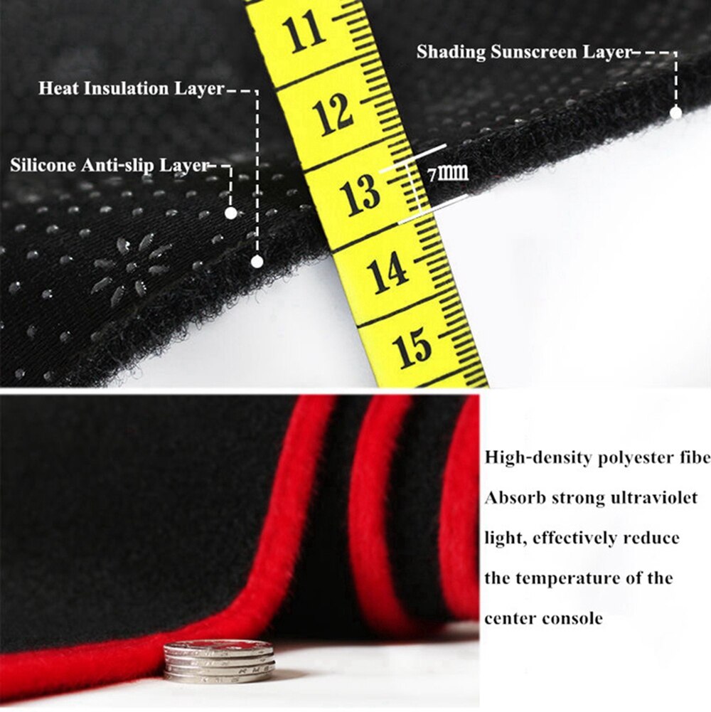 Car Dashboard Cover Non-slip Dashmat Dashboard Cover Sun Shade Dash Board Cover Carpet For Toyota Camry XV50 -