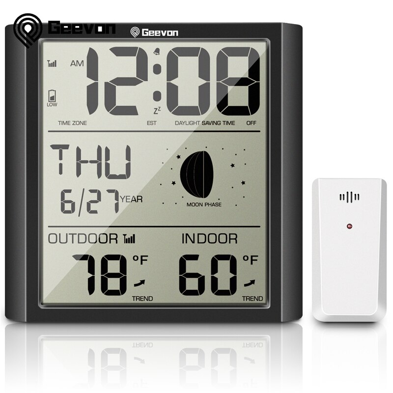 Calendars Clock With Temperature And Humidity LED Digital Table Watch Time Wake Up Snooze Alarm Clocks Weather Station