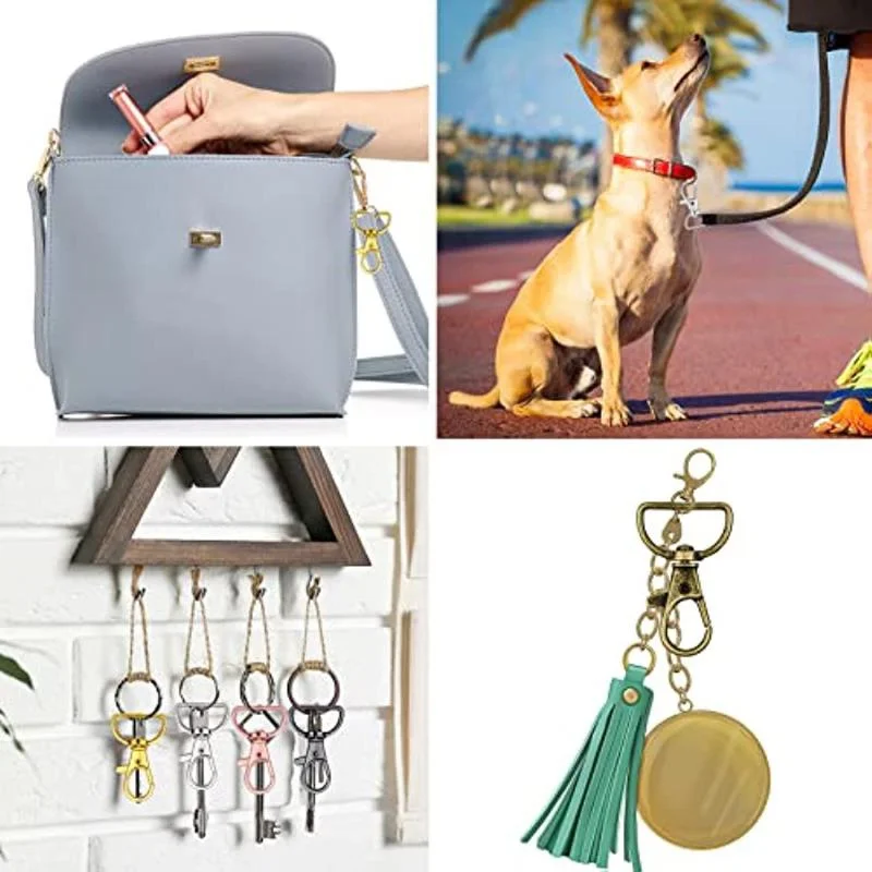 10pcs Swivel Clasp Lanyard Snap Hooks Keychain Clip Hook Metal Lobster Claw Clasps for Lanyard Key Rings Crafting Purse