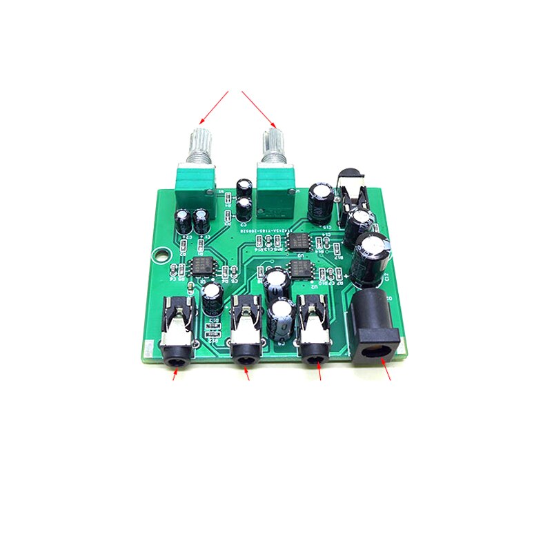Stereo Audio Mixer Two IN Two Sound Source Volume Control For Headphone POWER Amplifiers Power AMP 2 Way Input Output