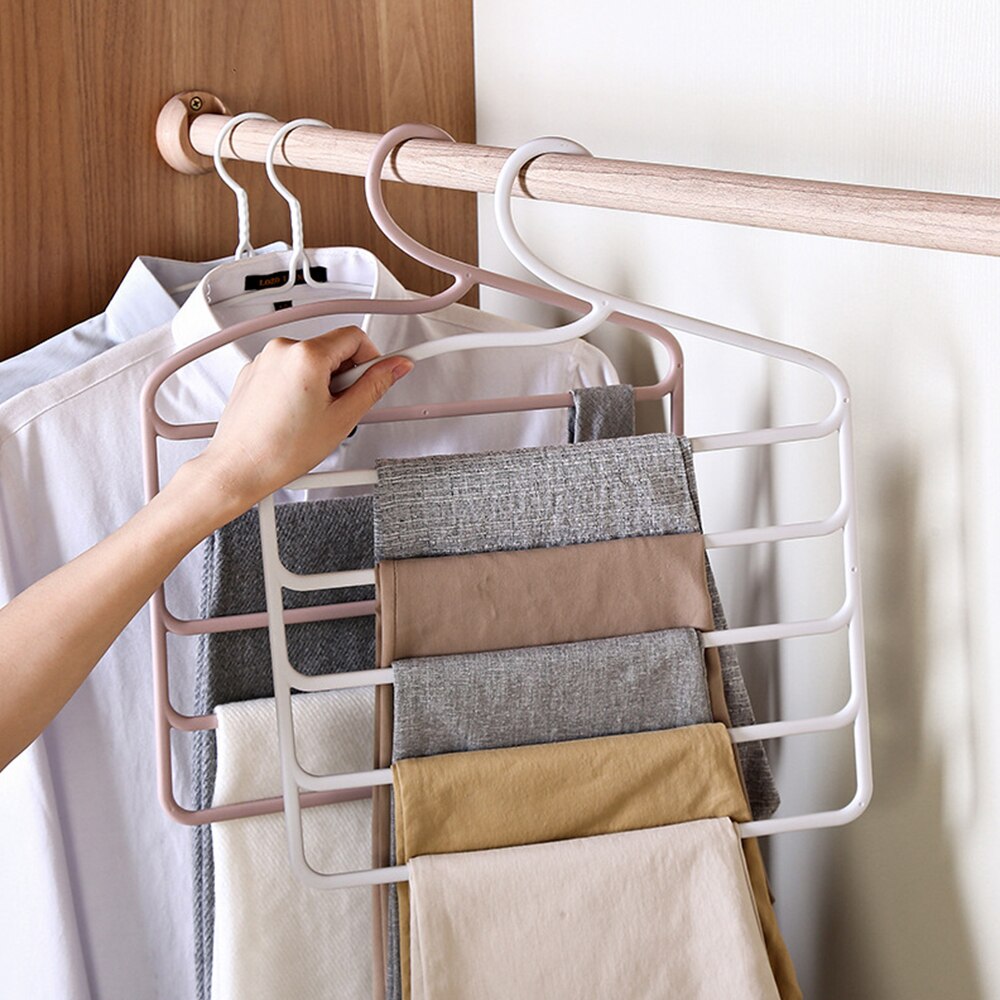 Cintre de pantalon à cinq couches, à la , organisateur magique de placard, vêtements, multi-ports, gain de place