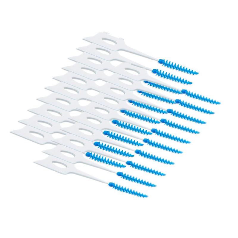 20pcs Dental Floss Interdental Brush Teeth Dental Flosser Toothpick Soft Silicone Floss Pick Oral Hygiene Tooth Care Cleaning