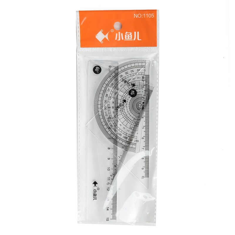 4 Pcs/Set Clear Ruler Student Drawing Tools Math Geometry Measuring Tools Soft Bendable Plastic ruler Set Stationery For School