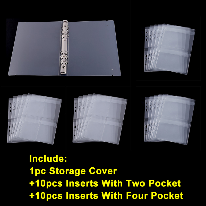 1/2/3/4 Pockets Dies and Stamp Storage Folder Scrapbook Die Cut Storage Binder For Card Documents Photo Postcard Holders: 11