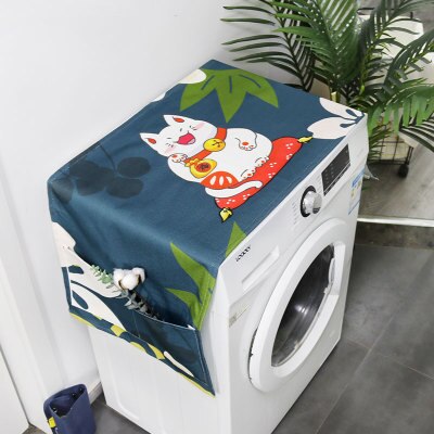 Japanse Stijl Lucky Cat Eenvoudige Wasmachine Deksel Waterdicht Koelkast Deksel Magnetron Stof Doek Handdoek Cover: 10