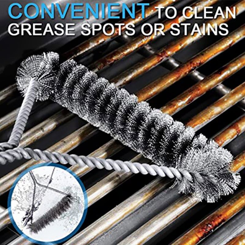 BBQ Grill Barbecue Kit Cleaning Brush Stainless Steel Wire Bristles Kitchen BBQ Cleaning Brush Tools
