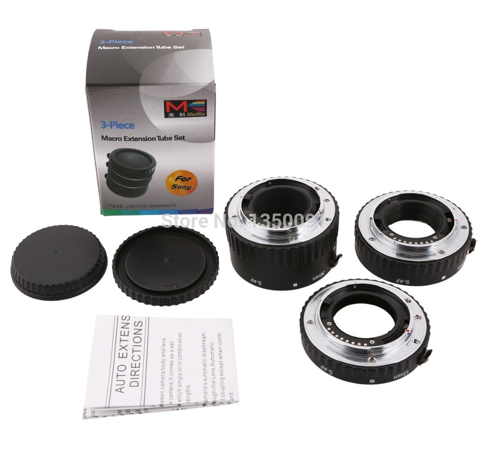 Meike S-AF-A Autofocus D'extension Macro Tube Bague d'adaptation pour Sony Alpha A57 A77 A200 A300 A330 A350 A500 A550 A850 A900