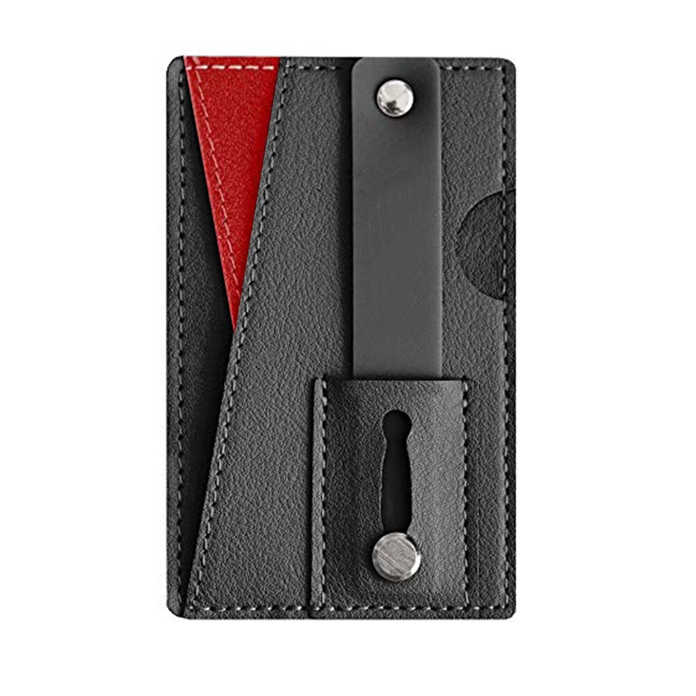 Adhesive PU Leather Card Holder Sticker Back Pocket Phone Wallet Universal Multifunction Pouch Credit Card Slim Portable Compact