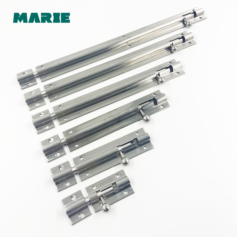 Stainless Steel Garage Door Gate Security Barrel Bolt Latch Padlock Hasp Silver