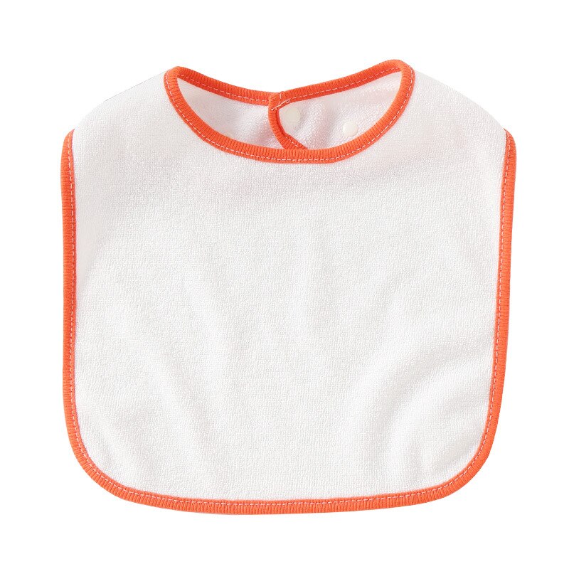 Baby White Cotton Super Soft Absorbent Saliva Towel Baby Solid Color Antifouling Comfortable Single Layer Snap Bib: 2-Red