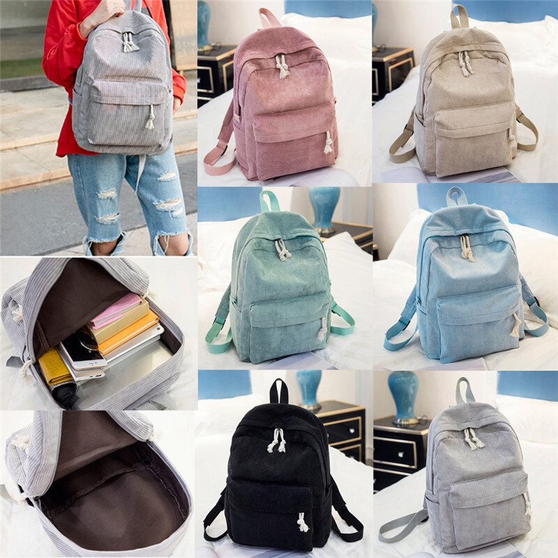 NOENNAME_NULL Men Women Travel Canvas Backpack Rucksack Camping Laptop Hiking School Book Bag