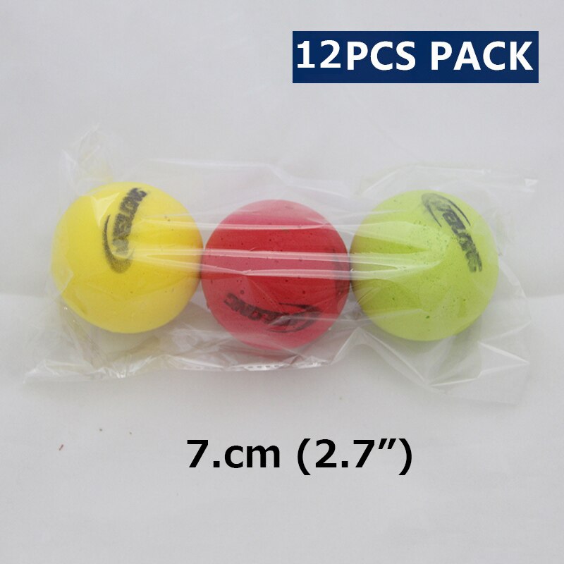 Pelota de espuma de tenis de 7cm y 9cm para niños, pelota de entrenamiento elástico, suave, verde, rosa y amarillo: 7cm 12pcs colors